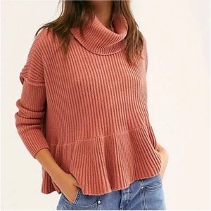 Free people layer cake turtleneck sweater S/p rose icon pink.     D